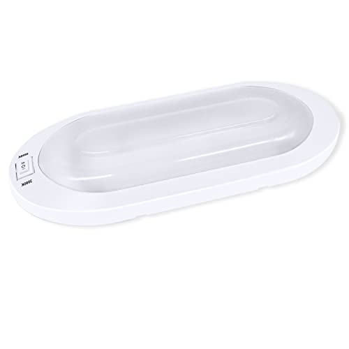 Facon Luces LED de 12 V con Interruptor de Encendido/Apagado, 3400 K, luz Blanca cálida de 12 V, luz Interior de Caravana para Autocaravana, Caravana, Furgoneta, Barco, Remolque, Marina