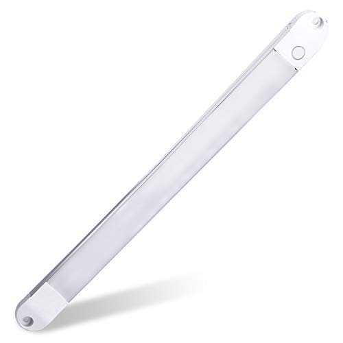 Facon - Luz LED para Debajo del gabinete de 13 Pulgadas con Interruptor de Encendido y Apagado, 4000 K, Blanco frío, 12 voltios, Tira de luz LED, Tubo de luz LED para Autocaravana, Barco, Caravana