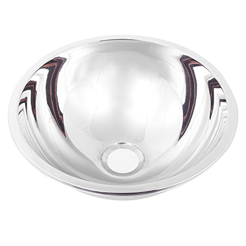 Fregadero redondo de acero inoxidable para caravana, 260 mm, profundidad 130 mm