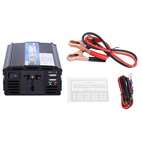 Inversor de onda sinusoidal pura, inversor 12 V Convertidor 220 V/100 V 500 W Inversor de corriente con panel solar para autocaravanas, camiones, barcos, camping, hogar, furgoneta(12v to 220v/500W)