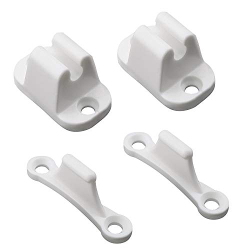 Juego de 2 retenedores de puerta en forma de T para puerta de retención, juego de soporte de captura de plástico blanco para autocaravanas caravanas