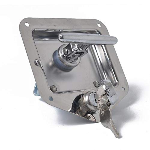 Krtopo Remolque de Acero Inoxidable RV Travel Lock Caja de Herramientas Antirrobo Mango en Forma de T Manija Cerradura de Puerta para Caravana Camión Camp Autocaravana Patrulla