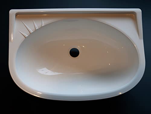 Lavabo 395 x 275 mm, color blanco, autocaravana, 24640