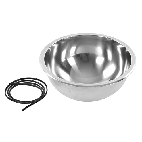 Lavabo de Mano para Autocaravana, Acabado en Níquel Cepillado Fácil de Limpiar Fregadero Circular para Autocaravana de 340 Mm de Diámetro Acero Inoxidable 304 Resistente a la Oxidación