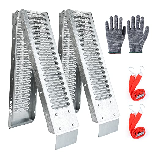 LIEKUMM 170 x 22 cm, capacidad de carga de 440 kg, bi-Fold Heavy Duty Rampa de entrada de acero para camiones y remolques, kit de rampa de carga separada para instalación DIY (pack de 2)