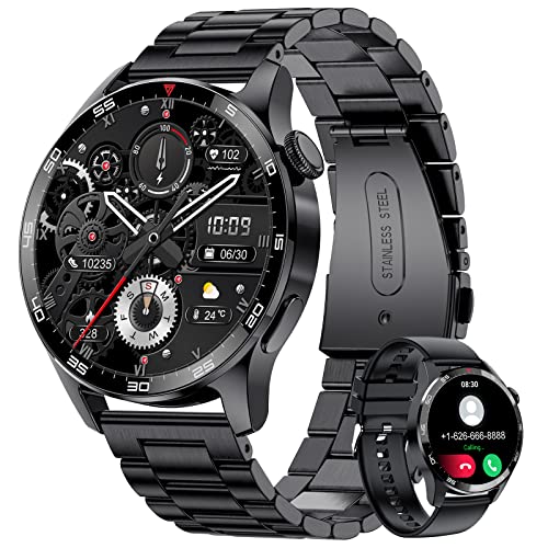 LIGE Reloj Inteligente Hombre con Llamadas, 1.32" Smartwatch Hombre con Presión Arterial Ritmo Cardíaco Oxígeno Sanguíneo IP67 Impermeable Reloj Deportivo con 2 Negro Correas para iPhone Android