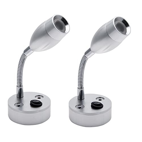 MASO 2 luces LED de lectura de punto de 12 V para caravana, caravana, furgoneta, barco, autocaravana, luz blanca, paquete de 2