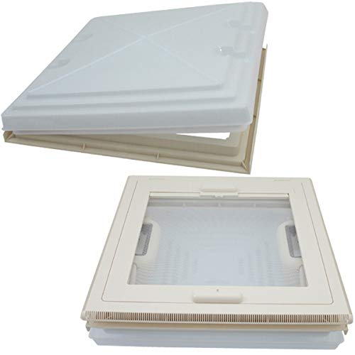 MPK claraboya, claraboya, 40 x 40 cm + persiana enrollable, caravana, autocaravana, para grosores de techo de 42 – 70 mm