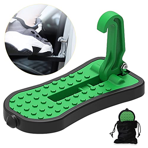 Pedal de la Puerta del Coche, NATGIC Degraus e Escadas para Caravanas Forma de U Pedal Multifuncional Pedal de la Puerta con Martelo de Segurança para SUV, RV, Veículo Todo-o-Terreno (16cm, Verde)