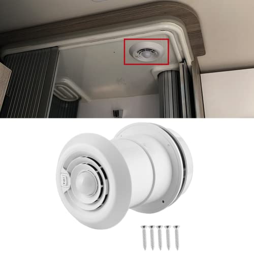 Qiilu Ventilador de RV, Ventilador RV, ventilador de techo ABS de 12 V 5000R/min rejilla de ventilación de techo de aire LED redonda para caravanas, autocaravana, remolque, furgoneta