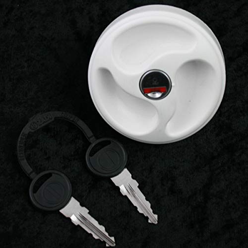Tapa de depósito de agua para caravana, color blanco, con 3 asideros hundidos