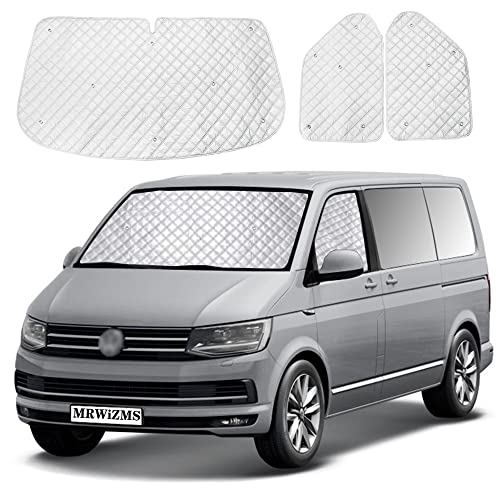 Termicos para Furgonetas VW T5 T6, Parasoles termicos para Furgonetas, Parasol de Aluminio Premium no Tejido con protección UV, Parabrisas de VW Mejorado (VW T6)