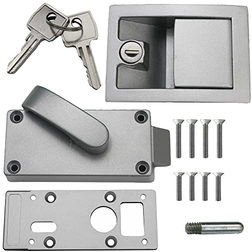 US TriMark MC 700 - Cerradura de puerta de metal para caravana, caravana, barco, color plateado