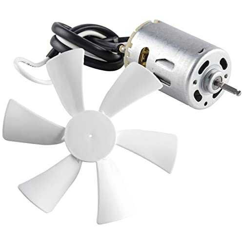 Ventilador de techo RV de 6 pulgadas, ventilador de techo para autocaravana, con eje D de 12 V, hojas de ventilador de repuesto, compatible con Heng's, Elixir, Ventline, Jensen RV, color blanco