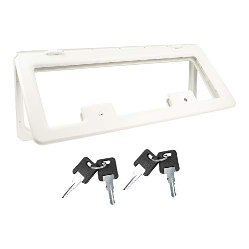 wamovo Puerta de Servicio para Caravana y Autocaravana, 3 tamaños a Elegir, Color Blanco, Incluye Cierre, Tapa para Compartimento de Almacenamiento