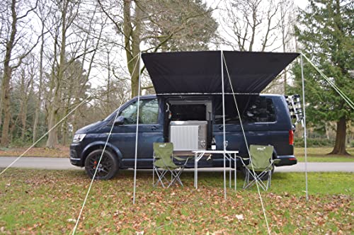 WILD EARTH Toldo cuadrado para autocaravanas, furgonetas, autocaravanas o caravanas, 240 cm x 240 cm, gris medio