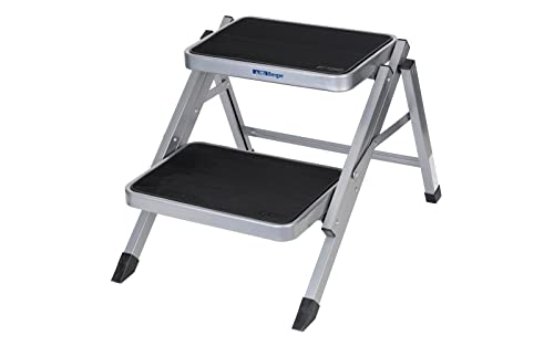 Berger Escalera Dos peldaños | escalón para caravanas | Peldaño Plegable | Escalera para Caravana | Taburete Caravana | Peldaño Caravana | Escalon Autocaravana | Escaleras Plegables, hasta 130 kg