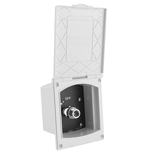 Caja de Ducha Exterior para Caravana, Caja de Ducha Exterior de Interfaz de Entrada Y Salida de Caravana Blanca de 1/2 Pulgada para Caravana, Caravana, Barco, Autocaravana sin Manguera de Ducha/cabeza