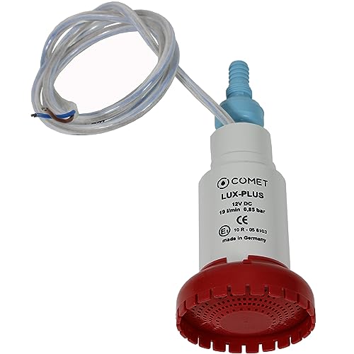 Comet LUX-Plus - Bomba sumergible con válvula de retención + filtro de 12 V, 19 litros, para caravana, caravana, camping, barco