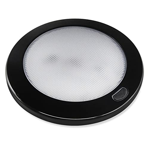 Dream Lighting 12 V luces LED para caravana, autocaravana, barco, marina, 127 mm, forma redonda, con función de atenuador, blanco cálido
