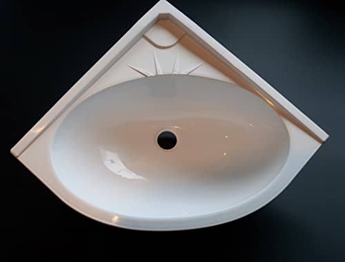Generisch Lavabo esquinero para camping, caravana, color blanco 24642