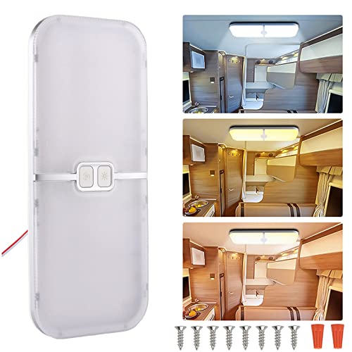 Intckwan Luces Led 12v para Autocaravana, 204 Leds, 15w Regulables, 3 Colores, Luz 12v Camping con Interruptor de Memoria, Luces para Caravanas, Coche, CamióN, Camping
