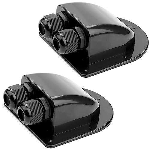 Mbsomnus 2 Piezas Glándula de Techo para Caravana IP68 Pasamuros Pasacables Impermeable con ABS Doble Negro para Instalación Solar Autocaravanas Completo Camperizar Furgoneta Claraboya Techo