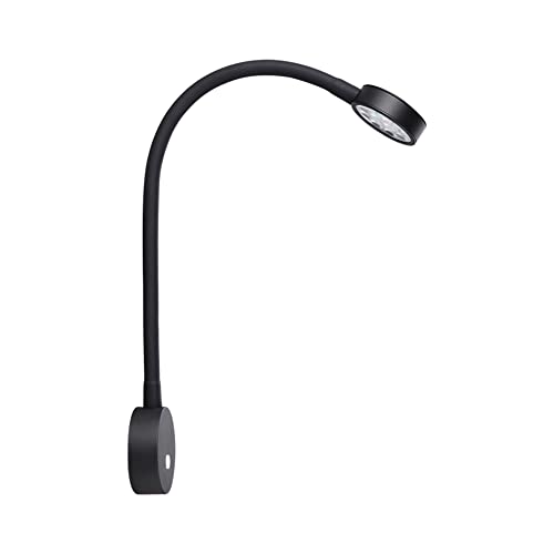 Obeaming Lámpara de lectura LED 12V Regulable para Autocaravana Furgo Barco Van, Equipado Cargador USB& Luz Nocturna Roja 254lm 24VDC Flexible Cuello de Cisne Junto a la Cama de Pared Luz de Lectura