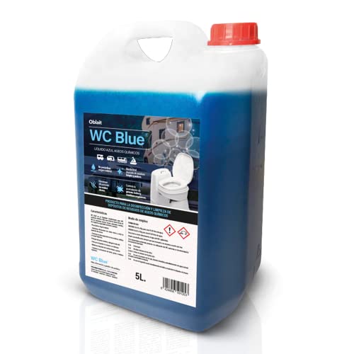Oblait WC Blue Aditivo para Aguas negras 5 Litros, Sanitary Fluid Caravanas, Depósito de Residuos