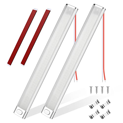 URAQT 120 LED Tiras Luces para Automóvil, Paquete 2 Luces Cabina Universales, 12V Tiras Luces Interiores Interruptor Cable Extensión, Adecuado para, Autocaravanas, Cocinas, Baños, Luces Gabinetes