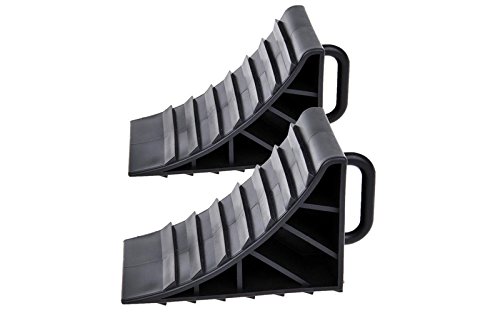 wellenshop 2 cuñas con mango de plástico, color negro, para remolques, caravanas, autocaravanas